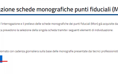 Trovare le monografie dei punti fiduciali per la compilazione dei tipi mappali